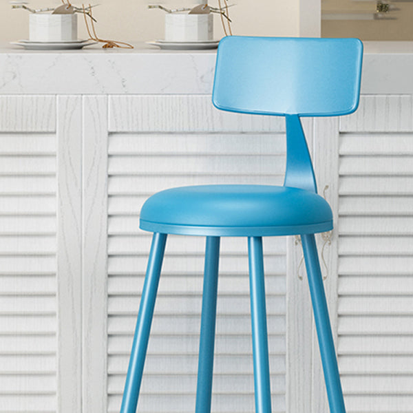 Scandinavian Metal Barstool Fabric Upholstered Counter Stool in Matte Finish