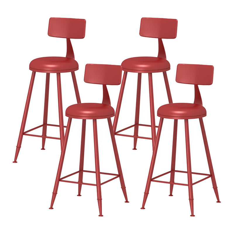 Scandinavian Metal Barstool Fabric Upholstered Counter Stool in Matte Finish