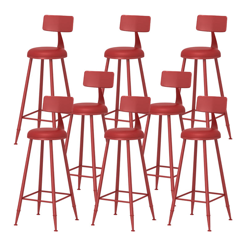 Scandinavian Metal Barstool Fabric Upholstered Counter Stool in Matte Finish