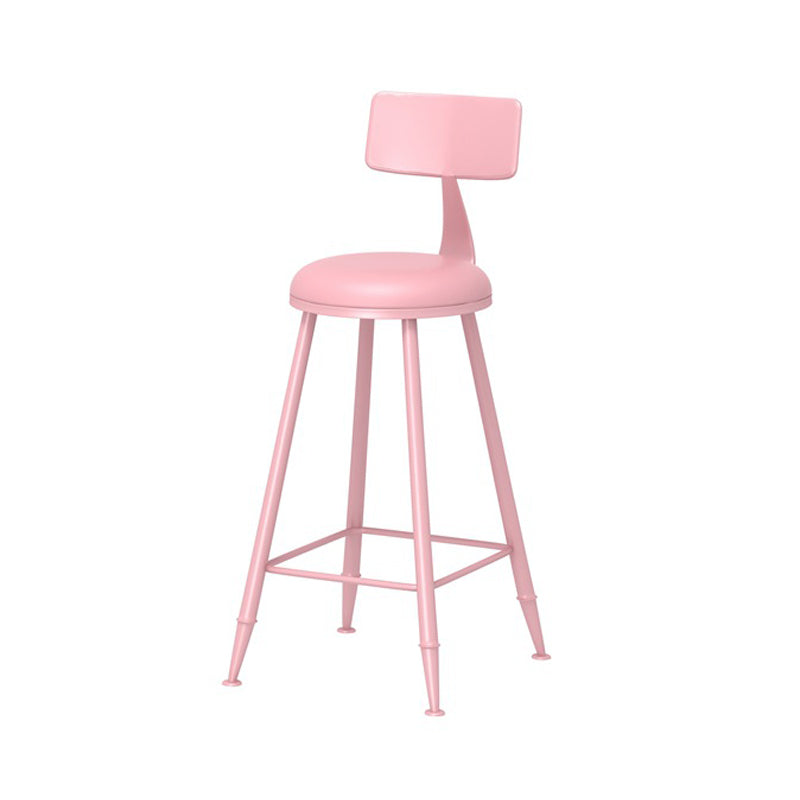 Scandinavian Metal Barstool Fabric Upholstered Counter Stool in Matte Finish