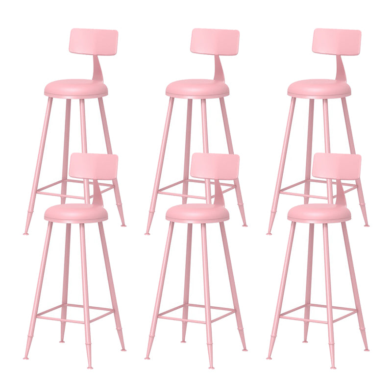 Scandinavian Metal Barstool Fabric Upholstered Counter Stool in Matte Finish