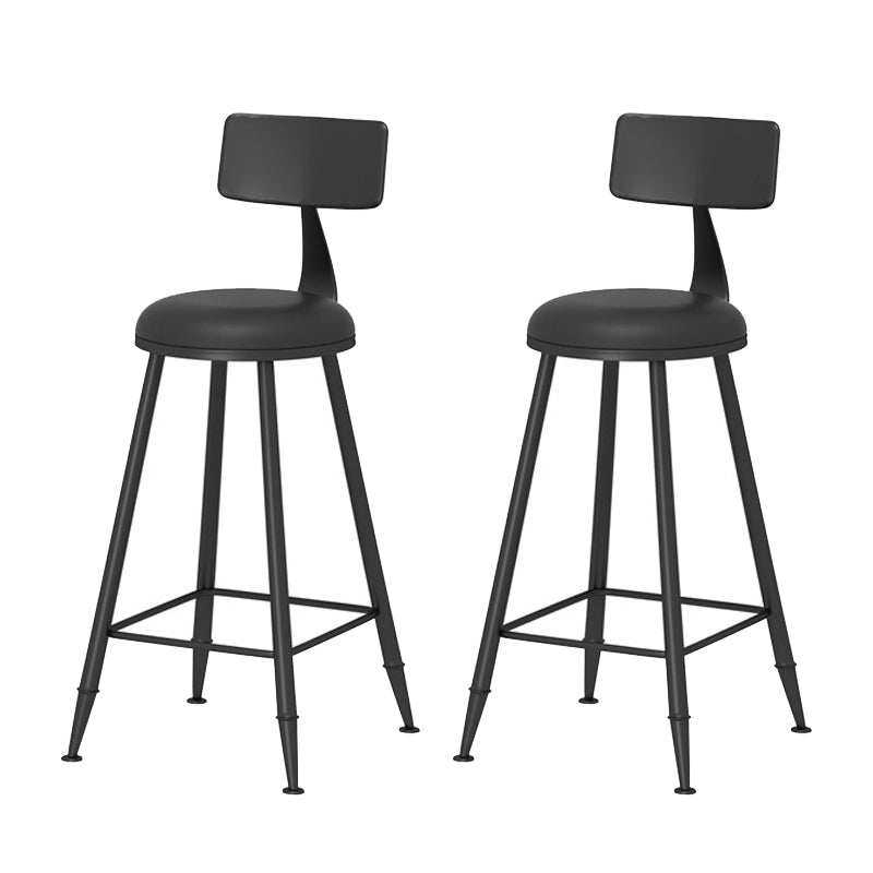 Scandinavian Metal Barstool Fabric Upholstered Counter Stool in Matte Finish