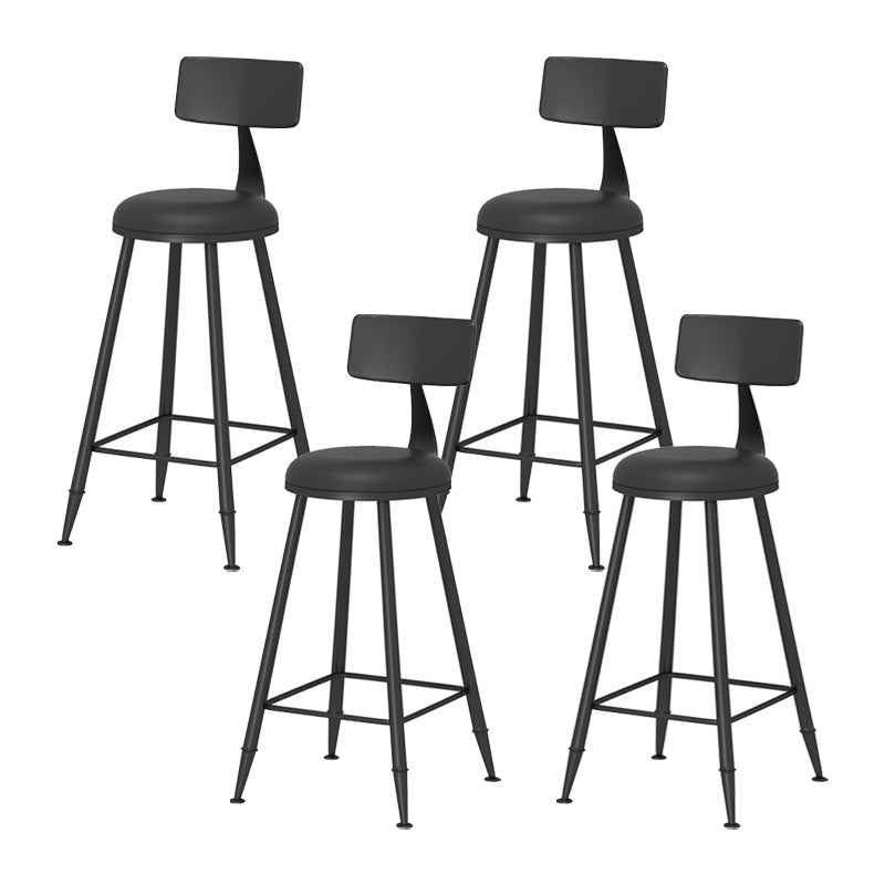 Scandinavian Metal Barstool Fabric Upholstered Counter Stool in Matte Finish