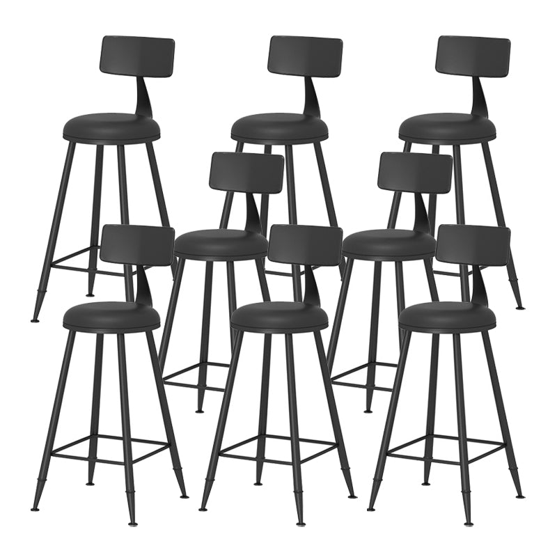 Scandinavian Metal Barstool Fabric Upholstered Counter Stool in Matte Finish