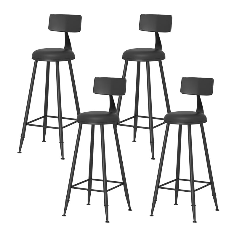 Scandinavian Metal Barstool Fabric Upholstered Counter Stool in Matte Finish