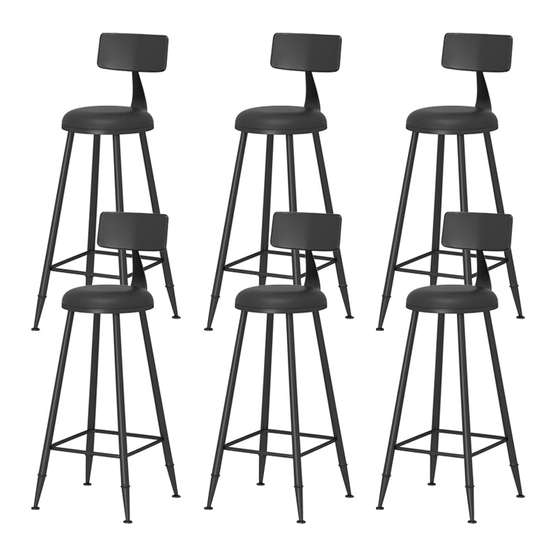 Scandinavian Metal Barstool Fabric Upholstered Counter Stool in Matte Finish