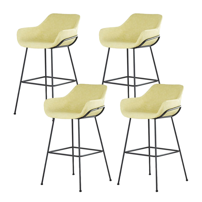 Scandinavian Faux Leather Upholstered Counter Stool with 4 Legs in Matte Finish for Home