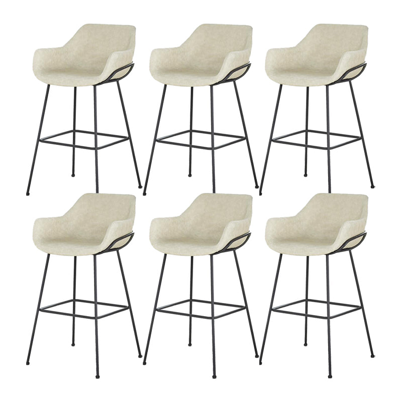 Scandinavian Faux Leather Upholstered Counter Stool with 4 Legs in Matte Finish for Home