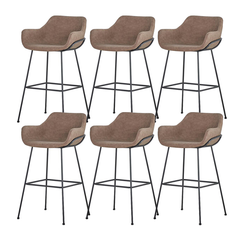 Scandinavian Faux Leather Upholstered Counter Stool with 4 Legs in Matte Finish for Home
