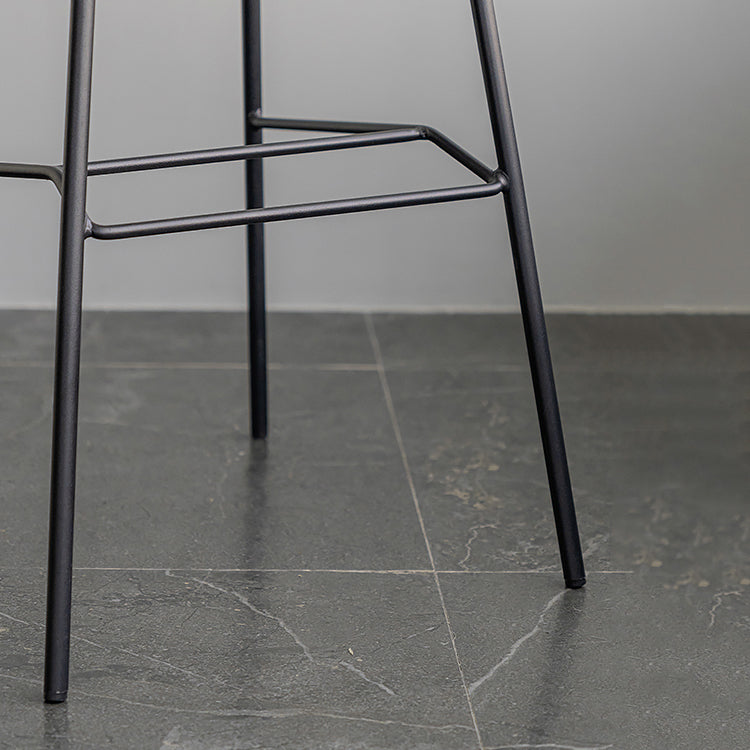 Scandinavian Style Metal Barstool Faux Leather Counter Stool with 4 Legs