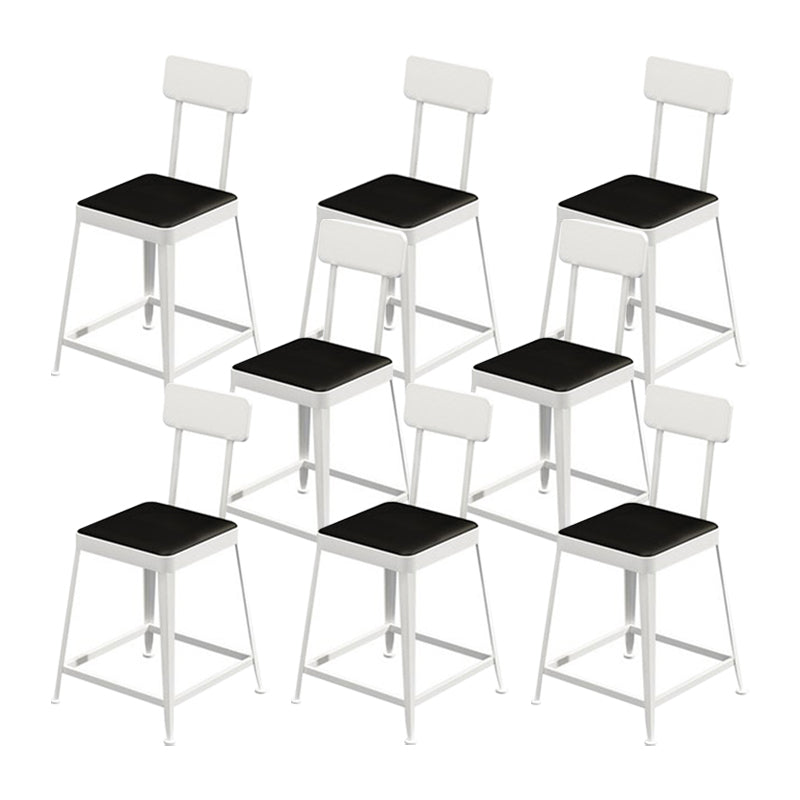 Glam Metal Stool Kitchen 4 Legs Counter Stool in Matte Finish