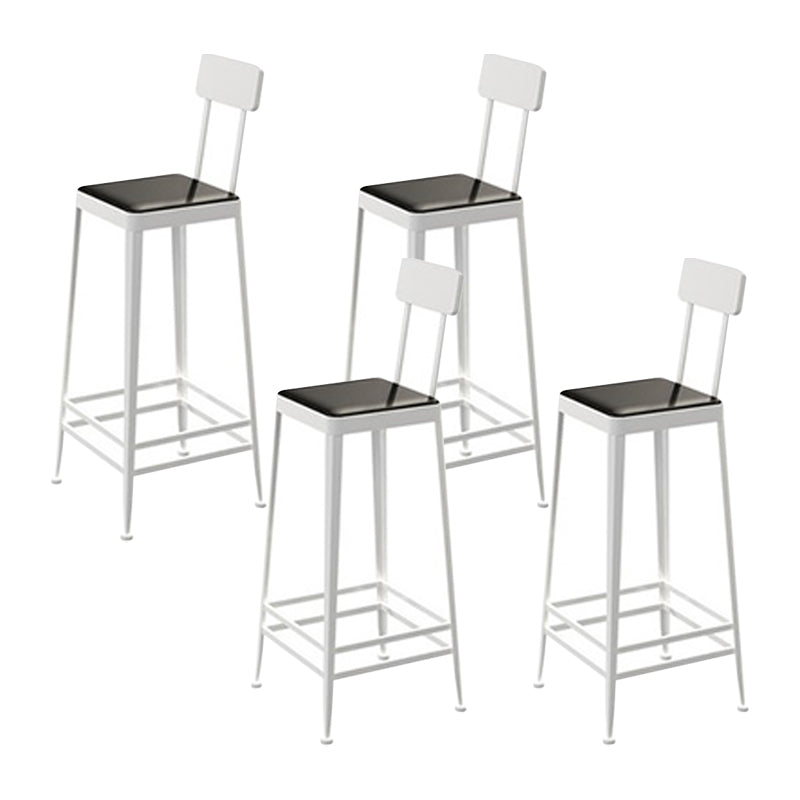 Glam Metal Stool Kitchen 4 Legs Counter Stool in Matte Finish
