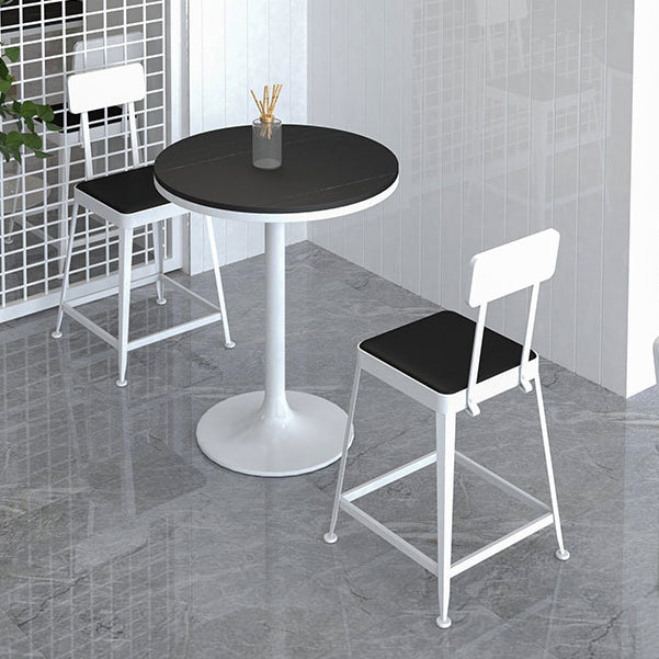 Glam Metal Stool Kitchen 4 Legs Counter Stool in Matte Finish