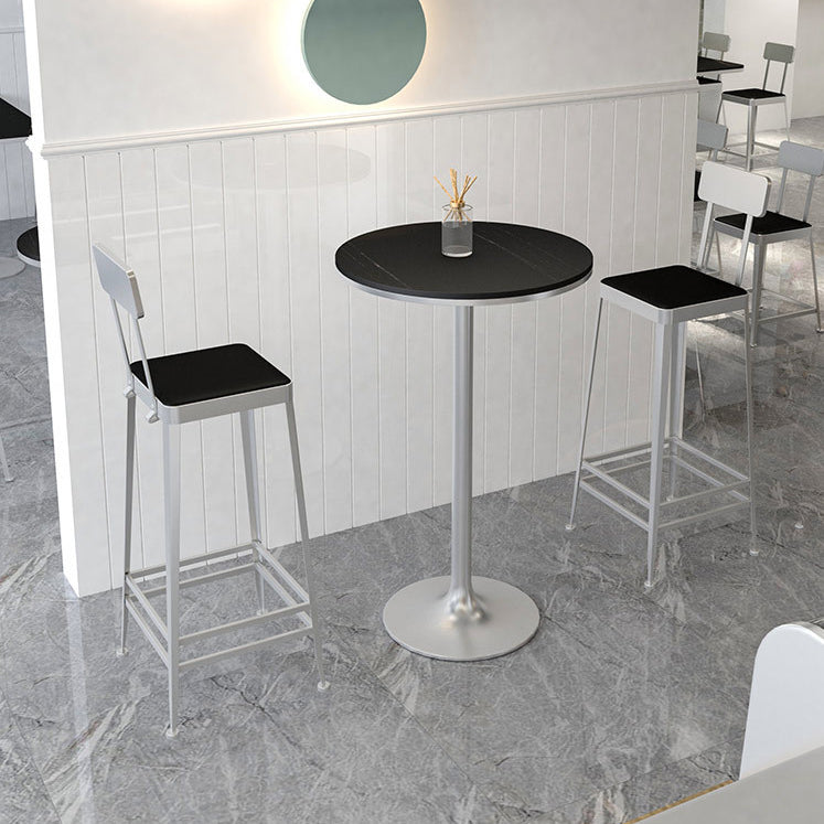 Glam Metal Stool Kitchen 4 Legs Counter Stool in Matte Finish