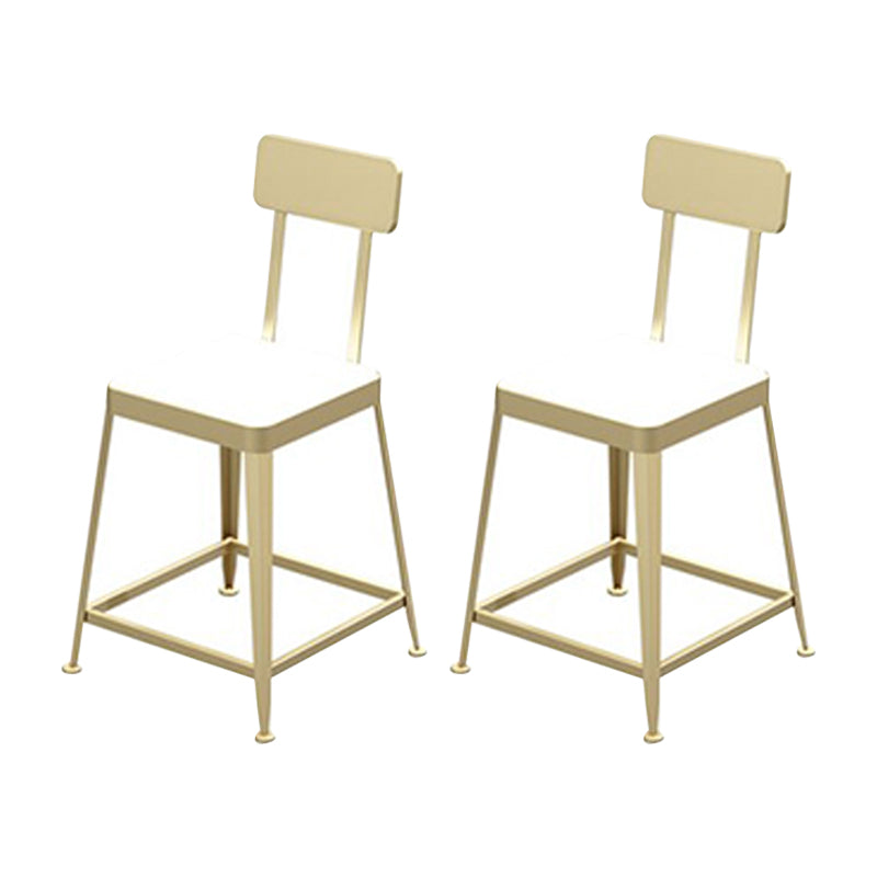 Glam Metal Stool Kitchen 4 Legs Counter Stool in Matte Finish