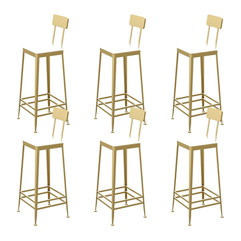 Glam Metal Stool Kitchen 4 Legs Counter Stool in Matte Finish