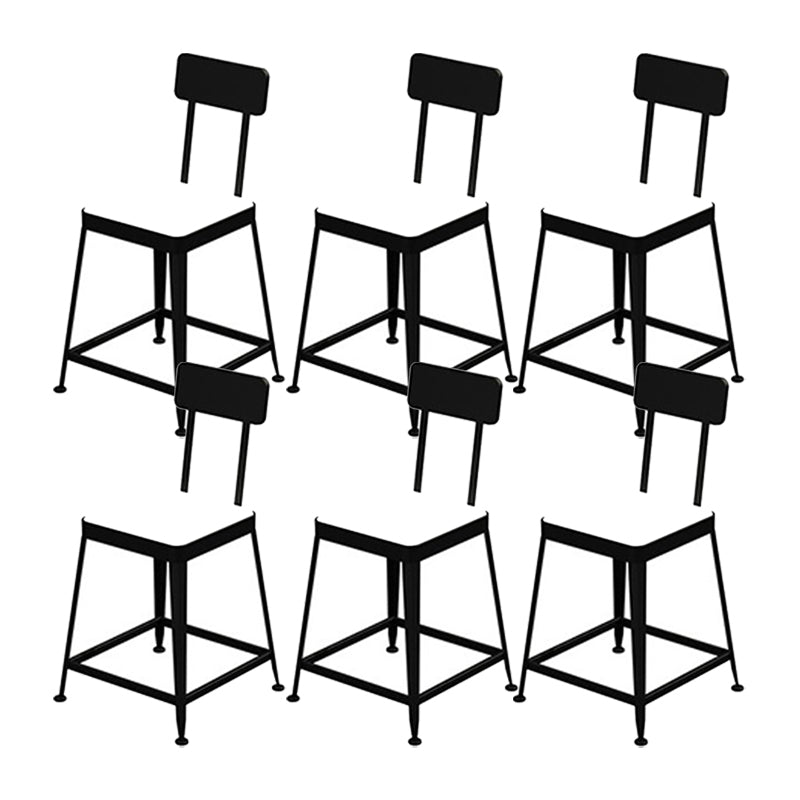 Glam Metal Stool Kitchen 4 Legs Counter Stool in Matte Finish