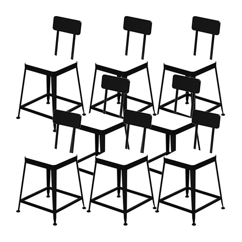 Glam Metal Stool Kitchen 4 Legs Counter Stool in Matte Finish