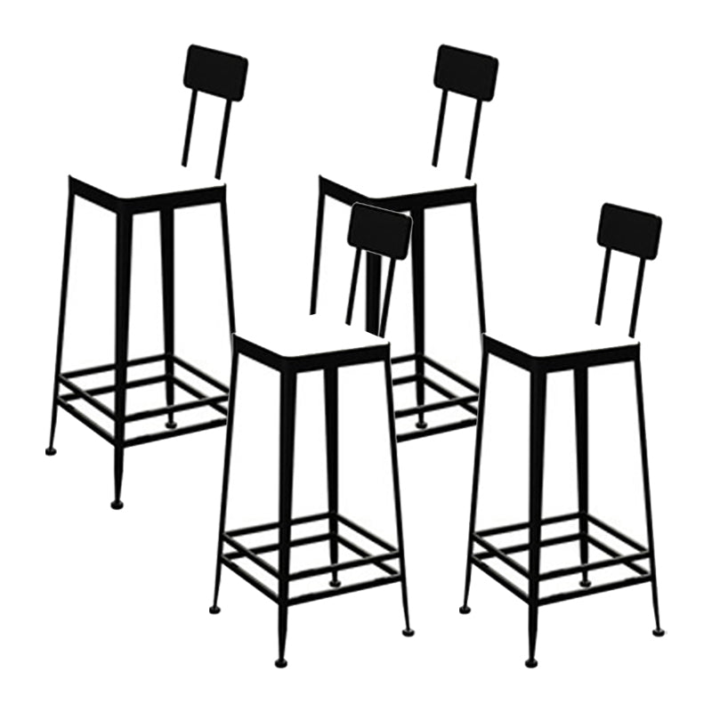 Glam Metal Stool Kitchen 4 Legs Counter Stool in Matte Finish