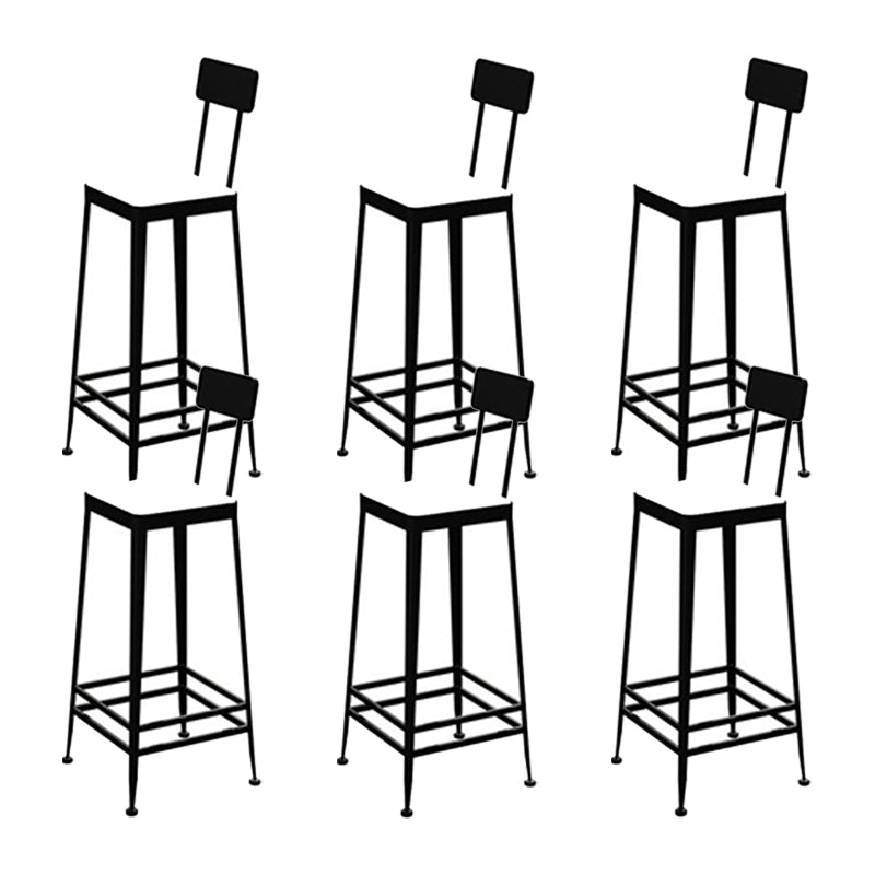 Glam Metal Stool Kitchen 4 Legs Counter Stool in Matte Finish