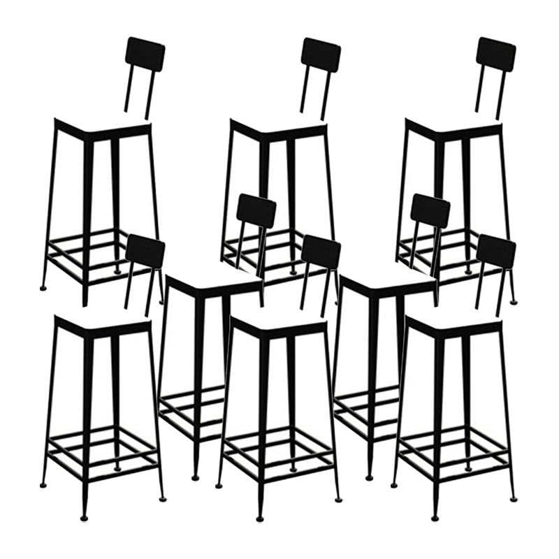 Glam Metal Stool Kitchen 4 Legs Counter Stool in Matte Finish