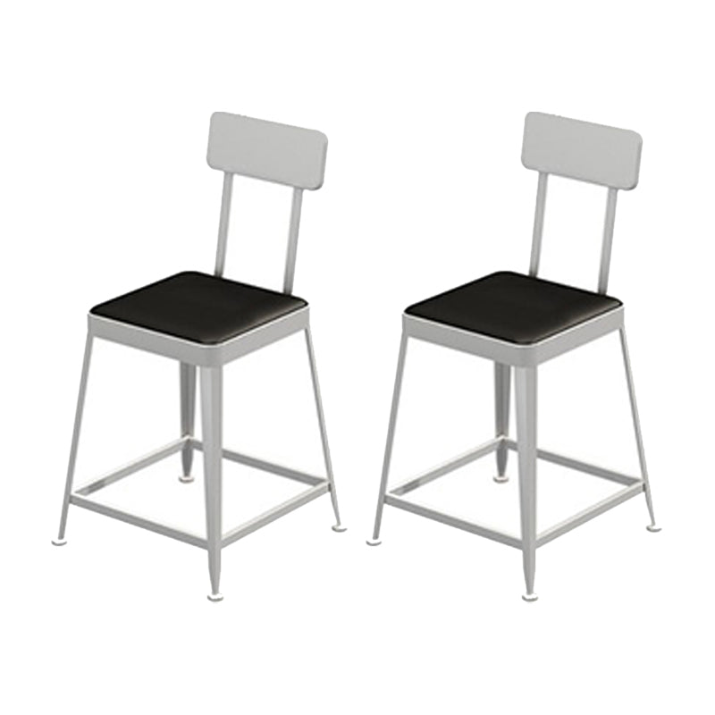Glam Metal Stool Kitchen 4 Legs Counter Stool in Matte Finish