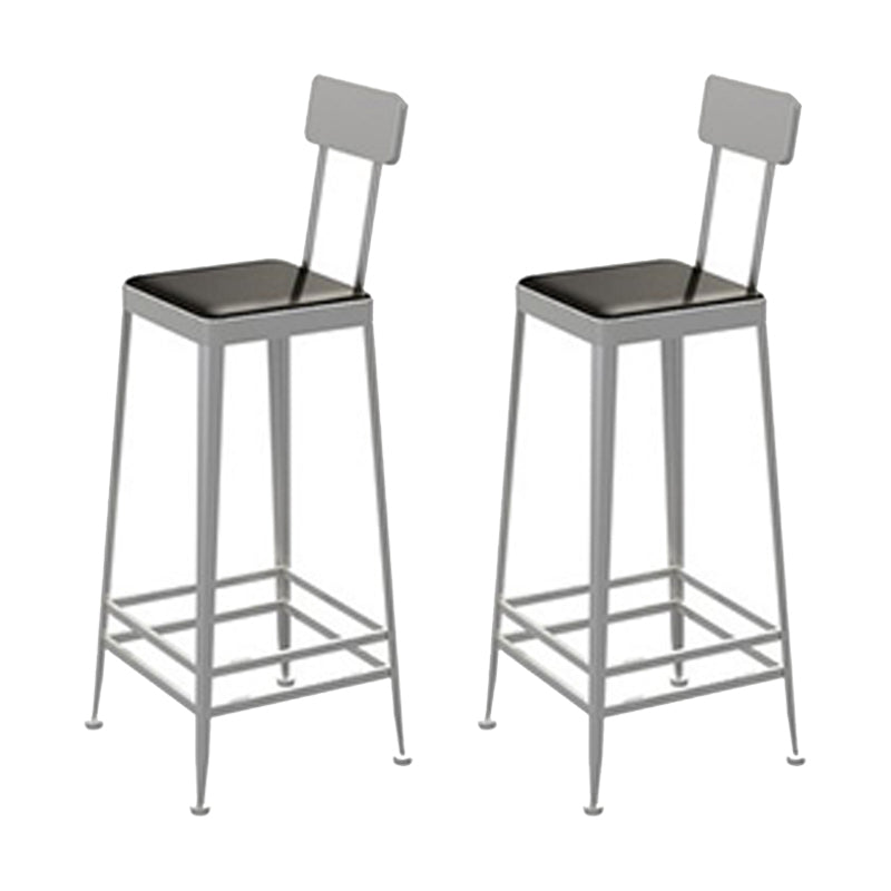 Glam Metal Stool Kitchen 4 Legs Counter Stool in Matte Finish