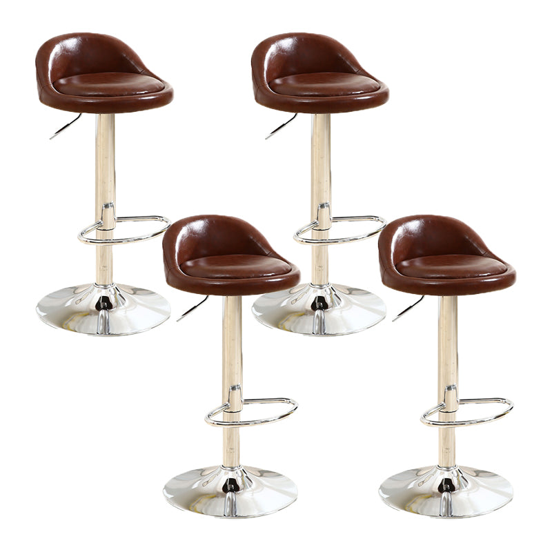 Scandinavian Metal Stool Round Seat Upholstered Counter Stool