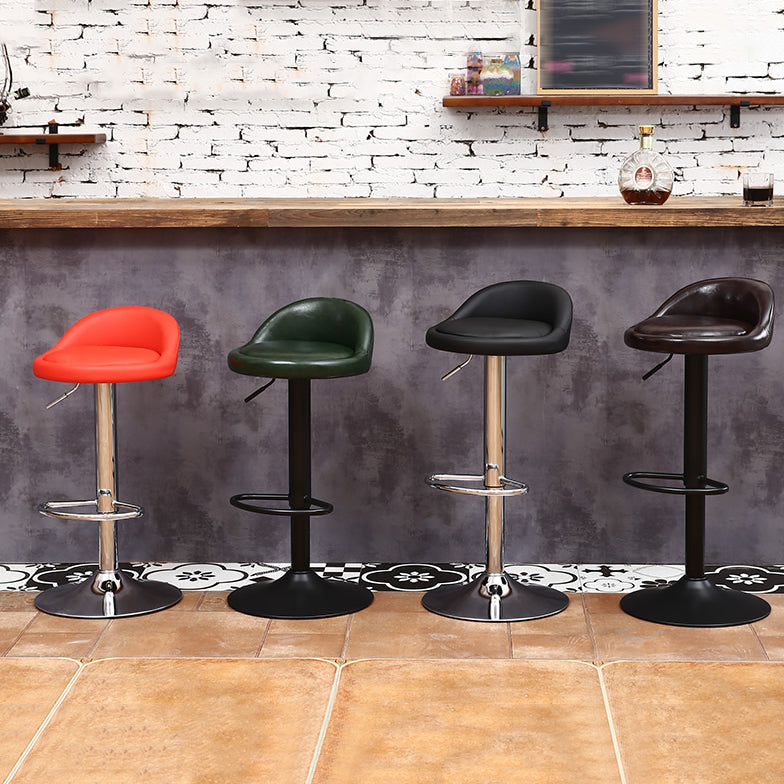 Scandinavian Metal Stool Round Seat Upholstered Counter Stool