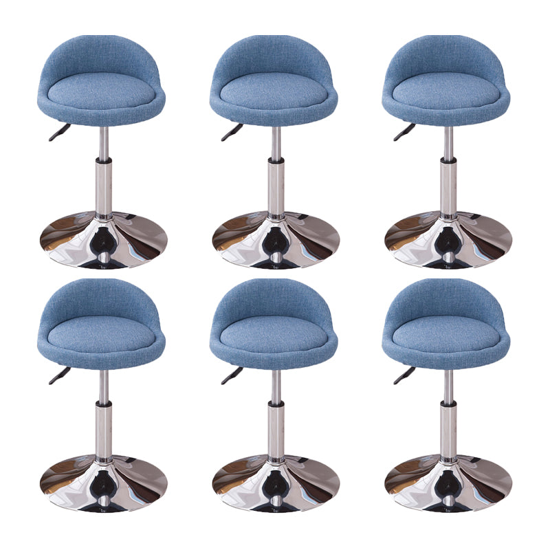 Scandinavian Metal Stool Round Seat Upholstered Counter Stool