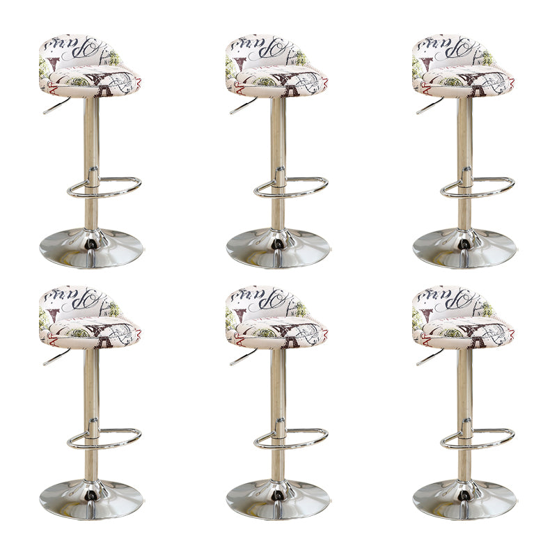 Scandinavian Metal Stool Round Seat Upholstered Counter Stool