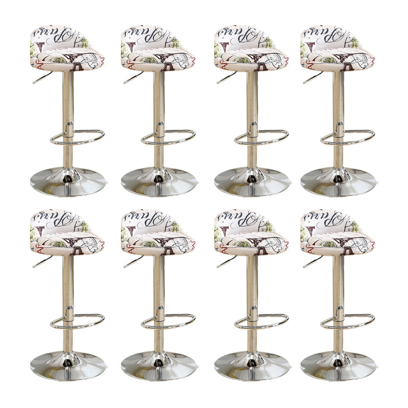 Scandinavian Metal Stool Round Seat Upholstered Counter Stool