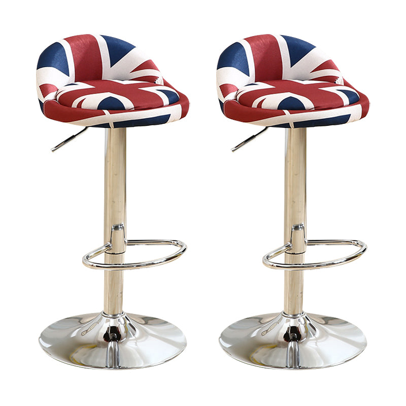 Scandinavian Metal Stool Round Seat Upholstered Counter Stool