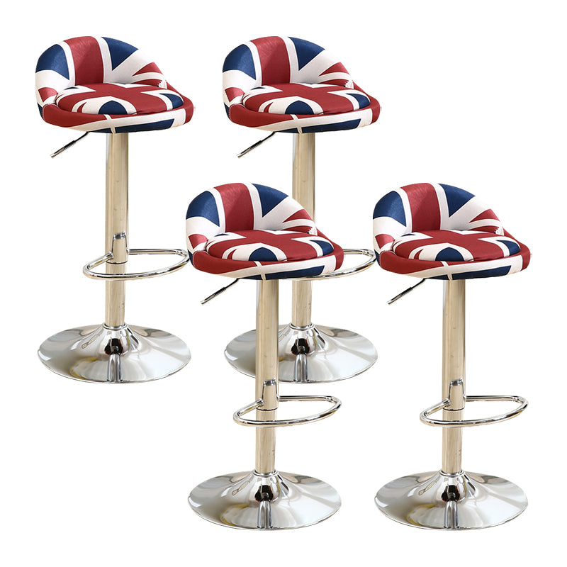 Scandinavian Metal Stool Round Seat Upholstered Counter Stool