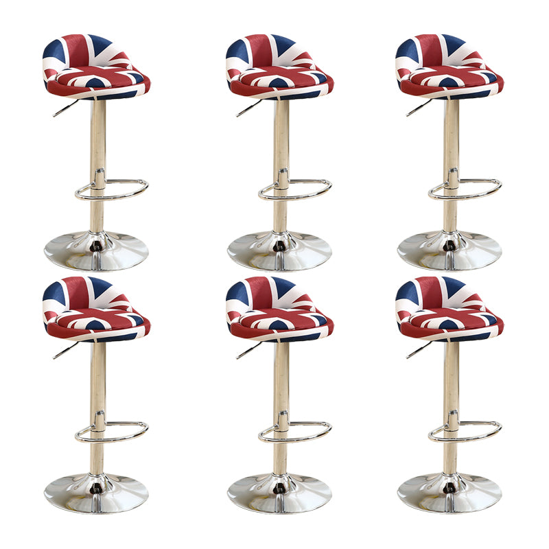 Scandinavian Metal Stool Round Seat Upholstered Counter Stool