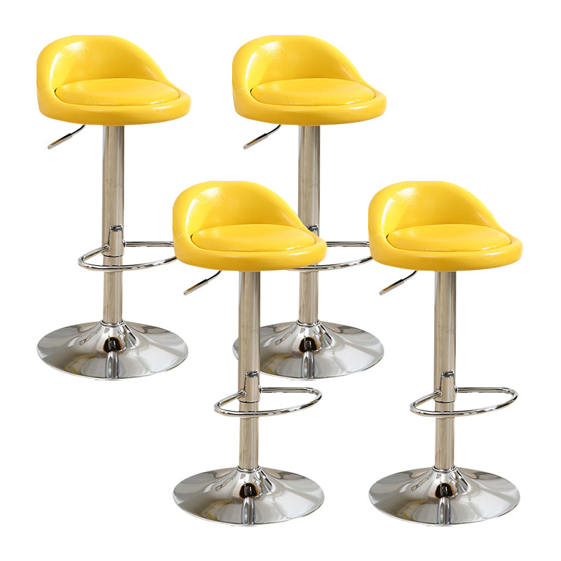 Scandinavian Metal Stool Round Seat Upholstered Counter Stool