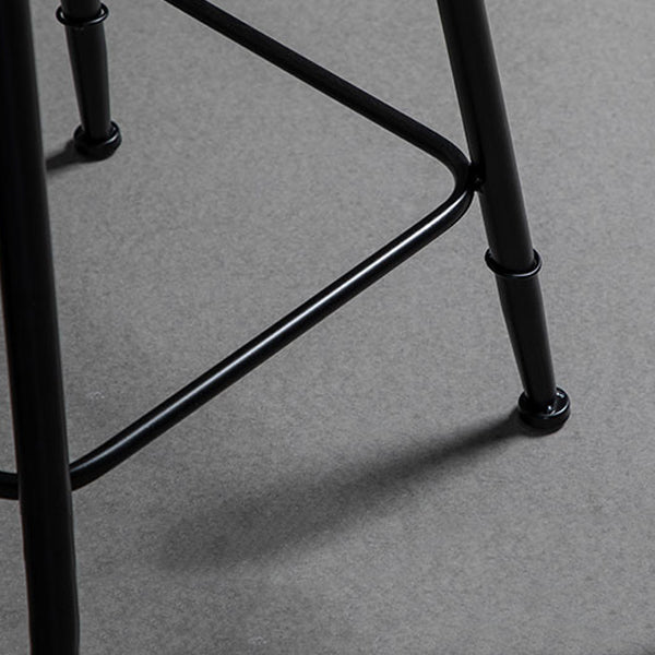 Industrial Metal Barstool Low Back Fabric Upholstered Counter Stool in Matte Finish