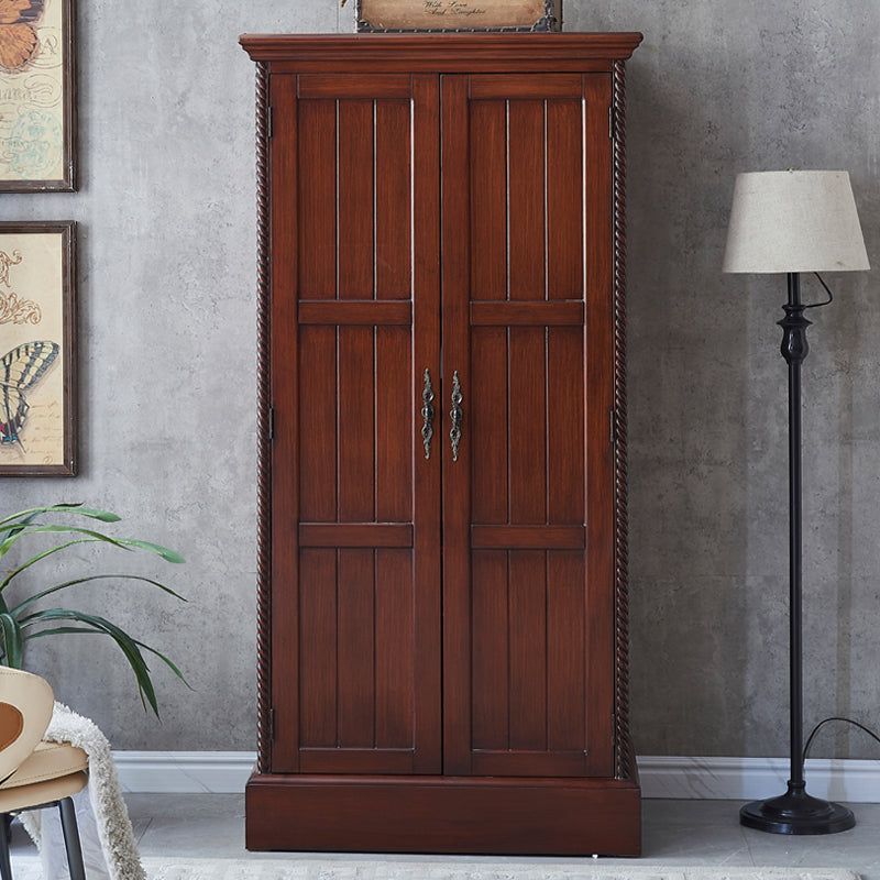 Birch Wardrobe Cabinet Traditional Hinged Wardrobe Armoire for Home