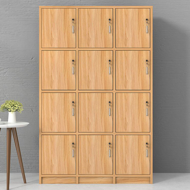 Light Wood Finish Contemporary Storage Cabinet Engineered Wood Indoor Cabinet