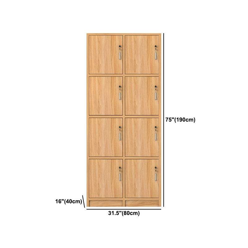 Light Wood Finish Contemporary Storage Cabinet Engineered Wood Indoor Cabinet