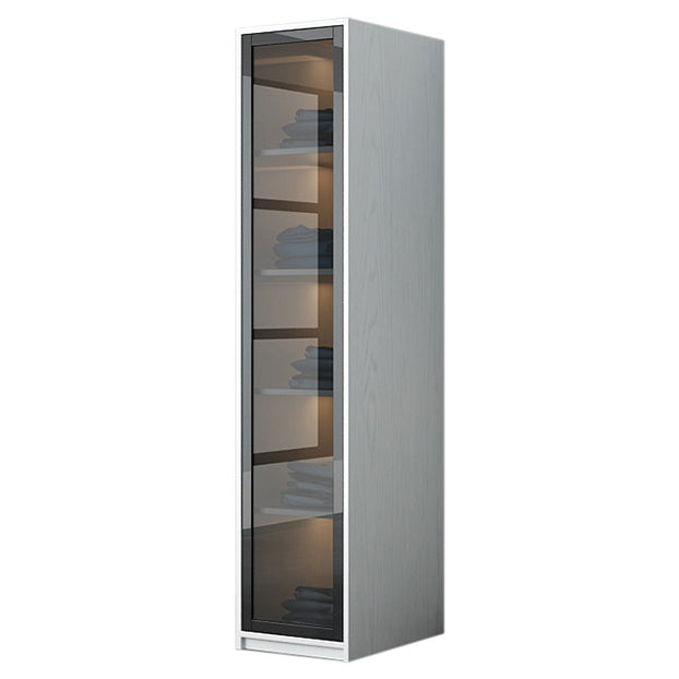 Contemporary Wardrobe Closet Wood and Glass Wardrobe Armoire