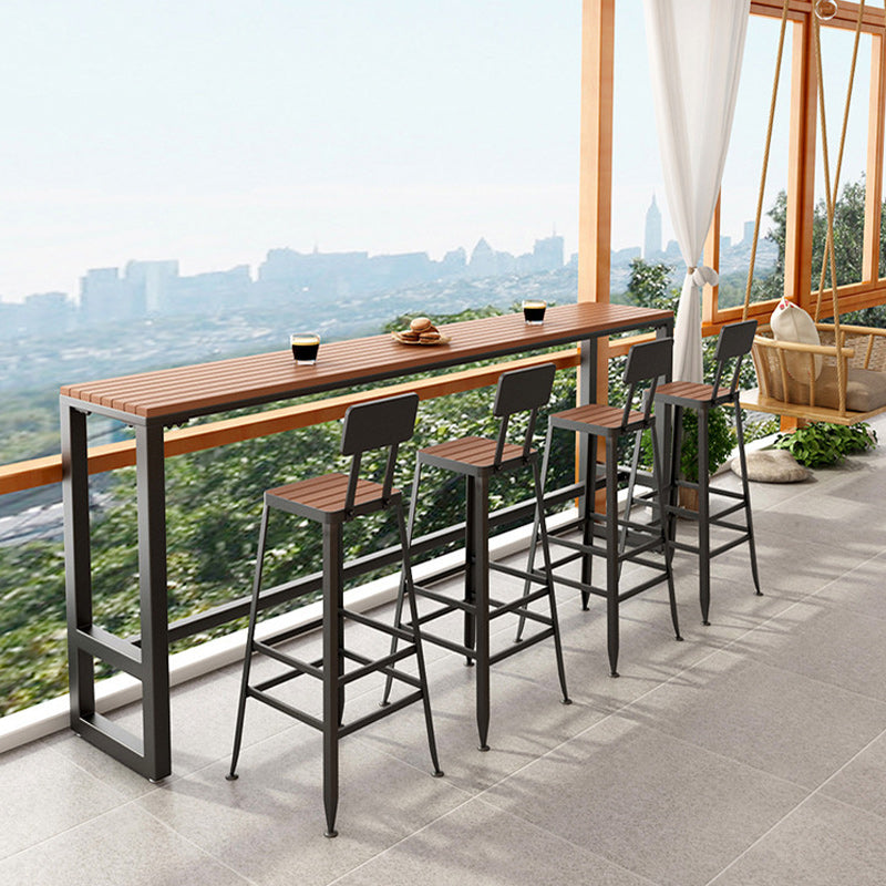Modern Style Bar Table Set 1/2/5 Pieces Rectangle Bar Table with High Stools