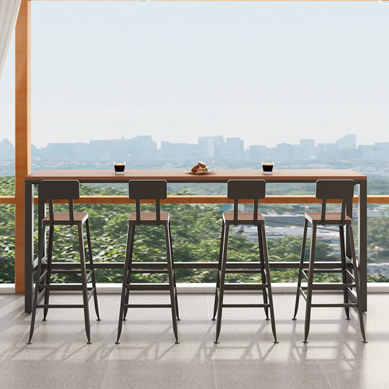 Modern Style Bar Table Set 1/2/5 Pieces Rectangle Bar Table with High Stools