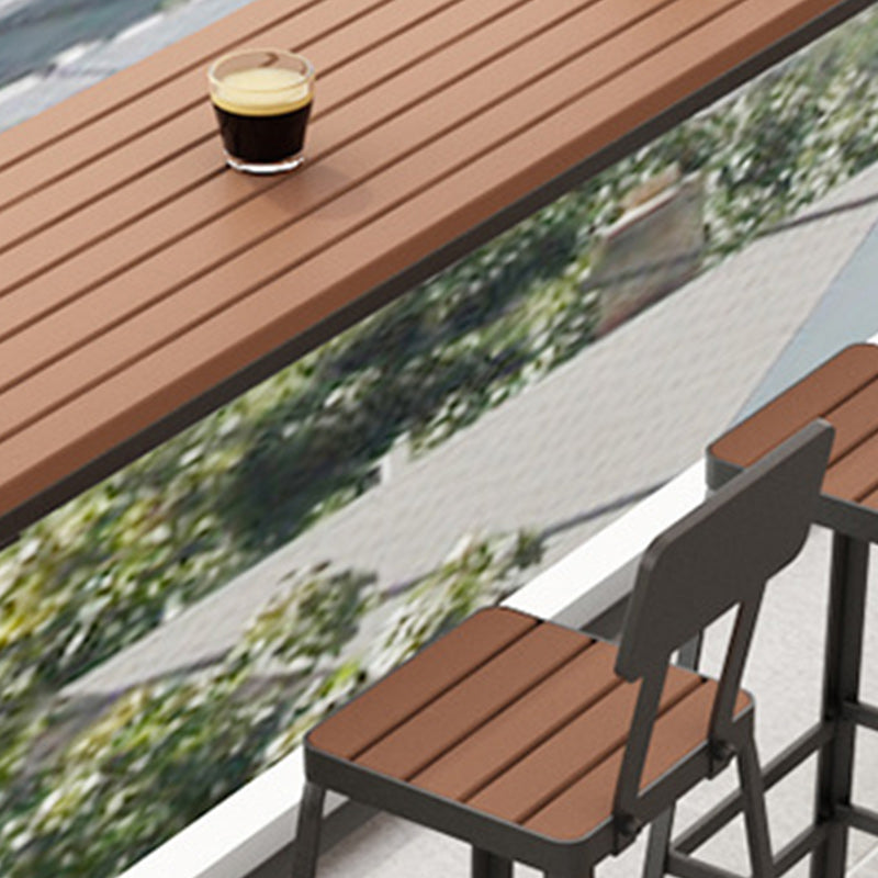 Modern Style Bar Table Set 1/2/5 Pieces Rectangle Bar Table with High Stools