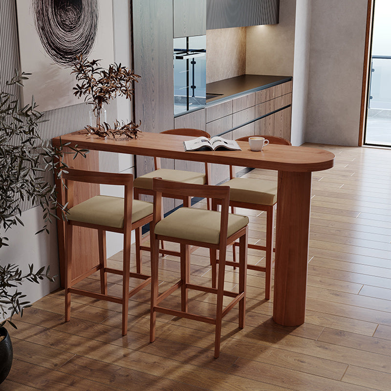 Modern 1/3/5 Pieces Bar Table Set Rubber Wood Counter Table for Living Room