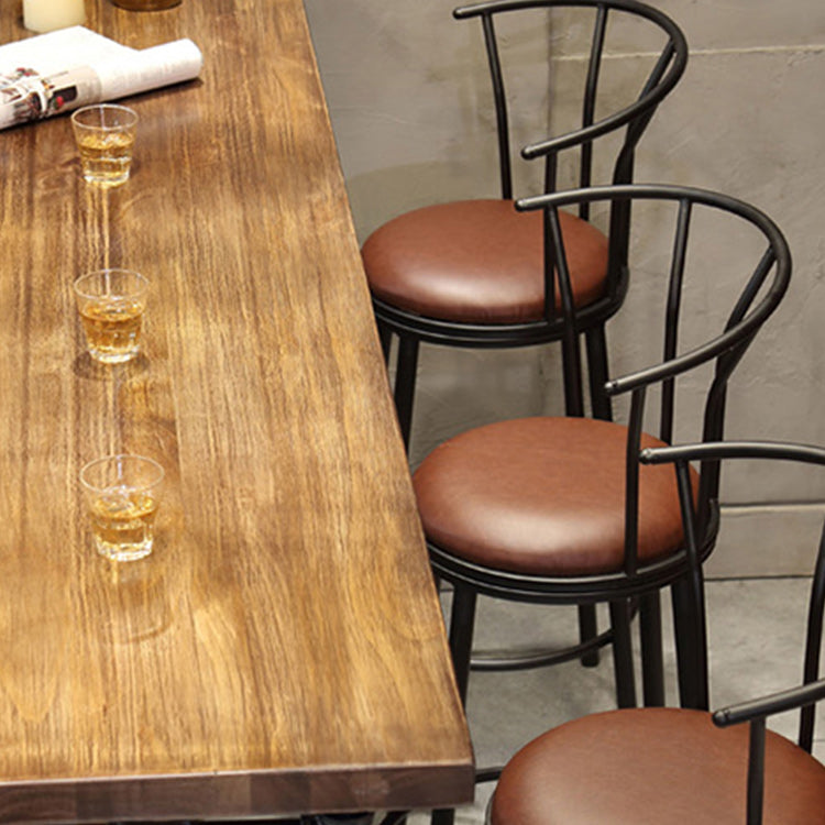 1/4 Pieces Luxurious Rectangular Pub Table Set Solid Wood Counter Table with Stools