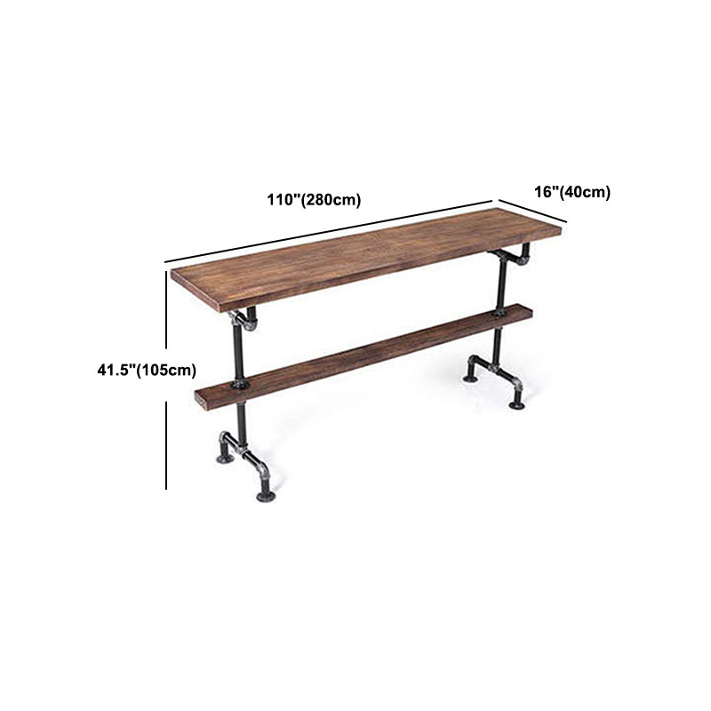 1/4 Pieces Luxurious Rectangular Pub Table Set Solid Wood Counter Table with Stools