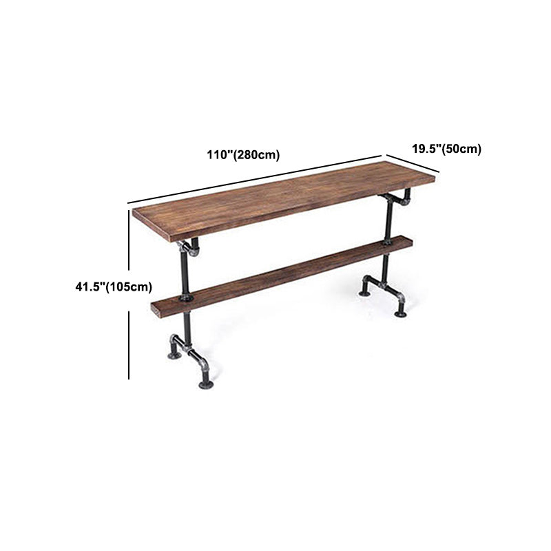 1/4 Pieces Luxurious Rectangular Pub Table Set Solid Wood Counter Table with Stools