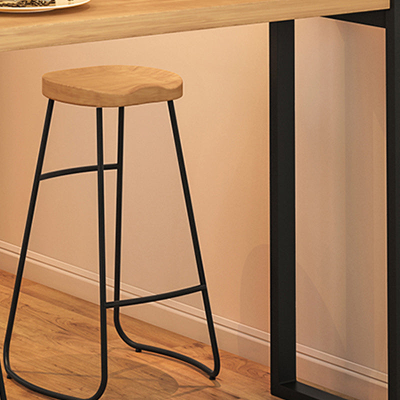 Indoor Modern Rectangle Counter Set 1/2/3 Pieces Solid Wood Table and Stool Set