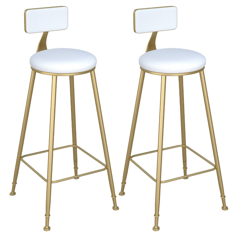 Glam Style 1/2/3 Pieces Bar Table Set Rectangle Stone Bar Table with Metal High Stools